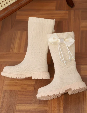 Cizme Shein Kids, crem