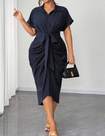 Rochie medie SHEIN CURVE, bleumarin