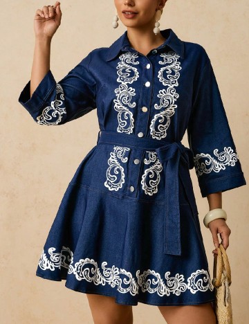 Rochie scurta SHEIN CURVE, bleumarin