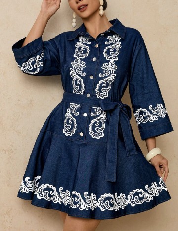 Rochie scurta SHEIN CURVE, bleumarin