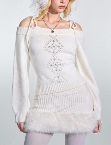 Pulover Romwe, alb