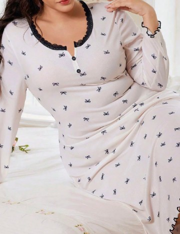 Rochie de noapte SHEIN CURVE, ecru