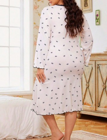 Rochie de noapte SHEIN CURVE, ecru