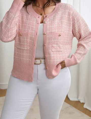 Cardigan SHEIN CURVE, roz