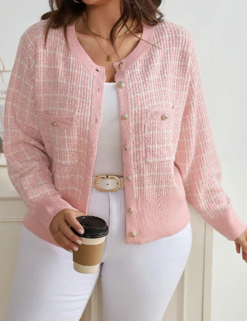 Cardigan SHEIN CURVE, roz