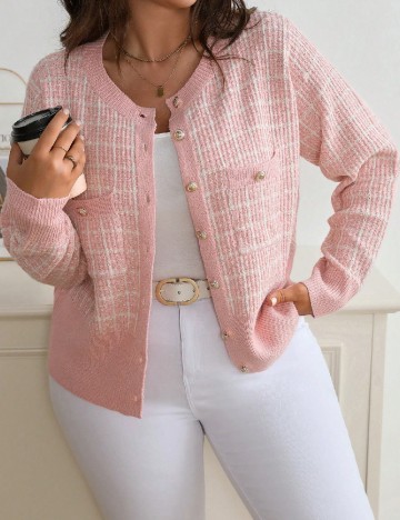 Cardigan SHEIN CURVE, roz