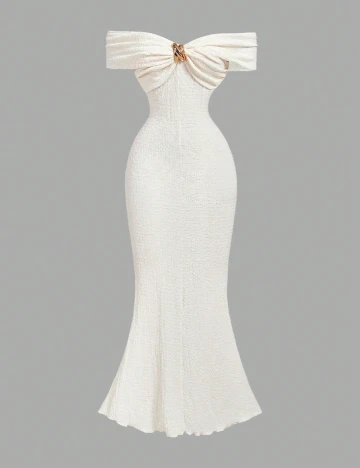 Rochie lunga SHEIN, crem