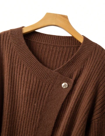 Cardigan SHEIN CURVE, maro