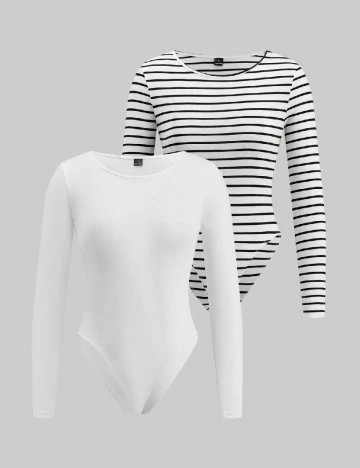 Set body 2 bucati SHEIN, alb/negru