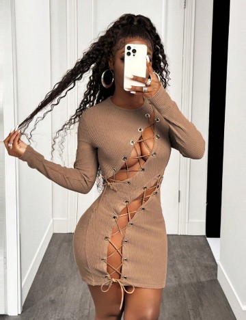 Rochie scurta SHEIN, maro