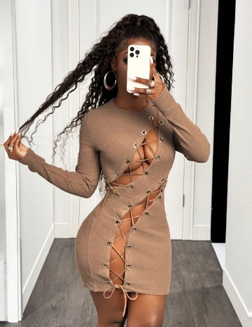 Rochie scurta SHEIN, maro