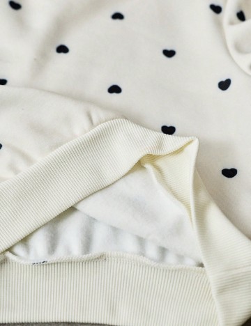 Bluza Shein Kids, ecru/negru