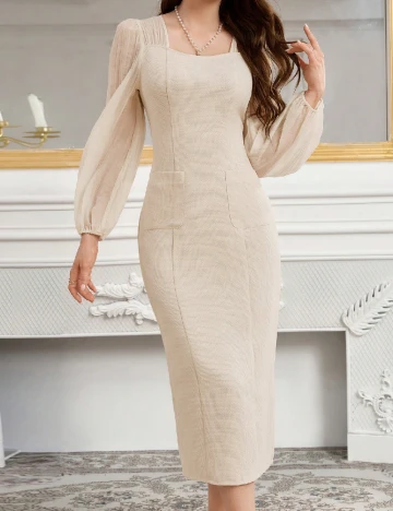 Rochie medie SHEIN, crem