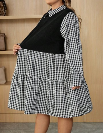 Rochie scurta SHEIN CURVE, negru/alb