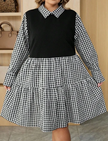 Rochie scurta SHEIN CURVE, negru/alb