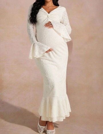Rochie lunga SHEIN Maternity, alb