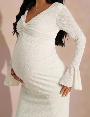 Rochie lunga SHEIN Maternity, alb