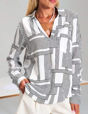 Bluza Sinsay, alb/negru