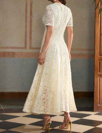 Rochie lunga Zeylah, ecru