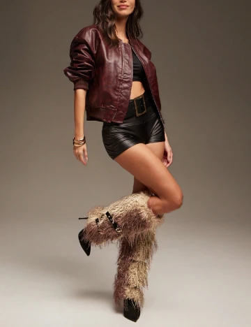 Cizme SHEIN, maro/negru