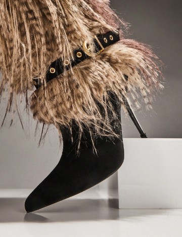 Cizme SHEIN, maro/negru