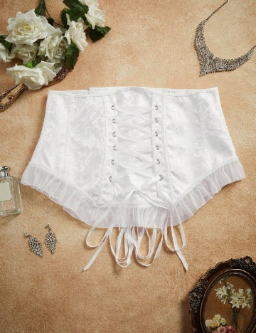 
						Corset SHEIN CURVE, alb