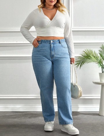 
						Blugi SHEIN CURVE, albastru