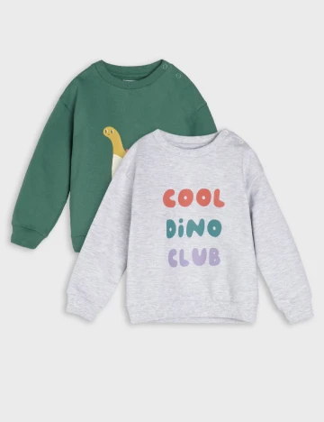 Set bluze 2 bucati Sinsay, gri/verde