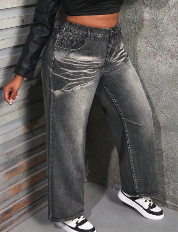 Blugi SHEIN CURVE, gri inchis