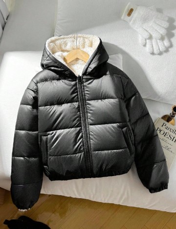 
						Geaca reversibila Shein Kids, alb/negru