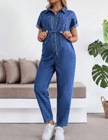 Salopeta SHEIN Maternity, bleumarin