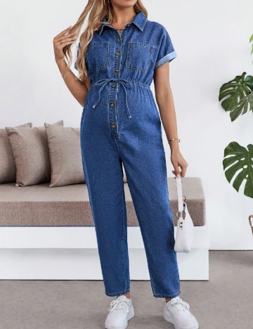 Salopeta SHEIN Maternity, bleumarin