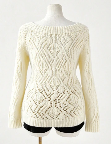 Pulover SHEIN CURVE, ecru