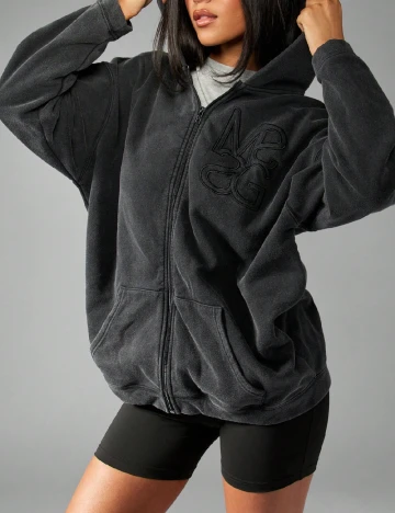 Hanorac MISSGUIDED Plus Size, gri inchis