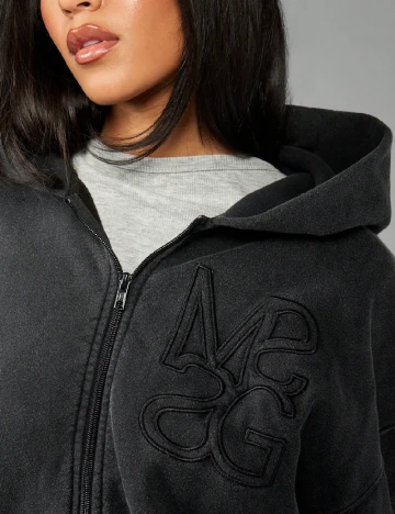 Hanorac MISSGUIDED Plus Size, gri inchis