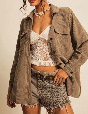 Camasa SHEIN CURVE, maro