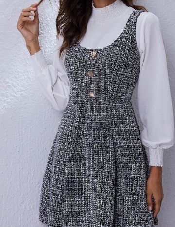 
						Rochie scurta SHEIN CURVE, alb/negru