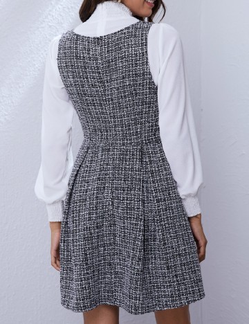 Rochie scurta SHEIN CURVE, alb/negru