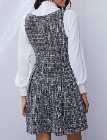 Rochie scurta SHEIN CURVE, alb/negru