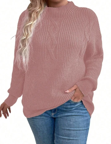 Bluza SHEIN CURVE, roz pudra