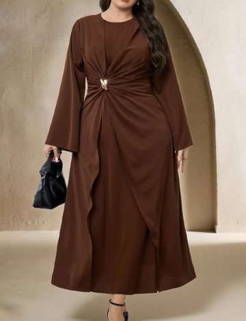 
						Rochie lunga SHEIN CURVE, maro