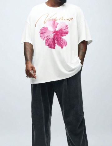 Tricou SHEIN Plus Size Men, alb