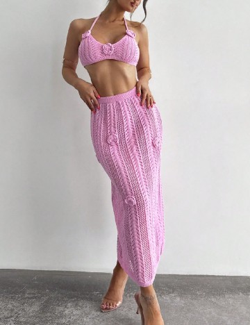 
						Compleu De Plaja SHEIN, roz