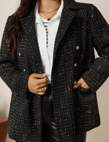 Sacou SHEIN CURVE, negru