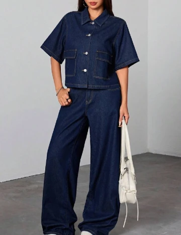 Camasa Shein Kids, bleumarin