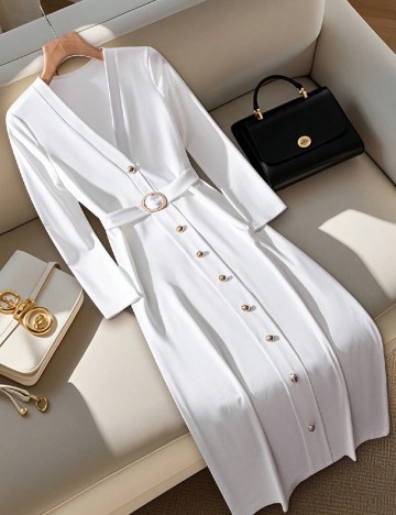 
						Rochie lunga SHEIN, alb