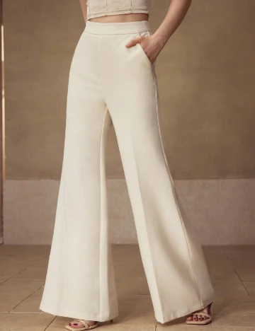 Pantaloni MOTF, ecru