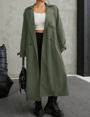 Trench SHEIN CURVE, verde