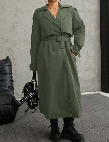 Trench SHEIN CURVE, verde