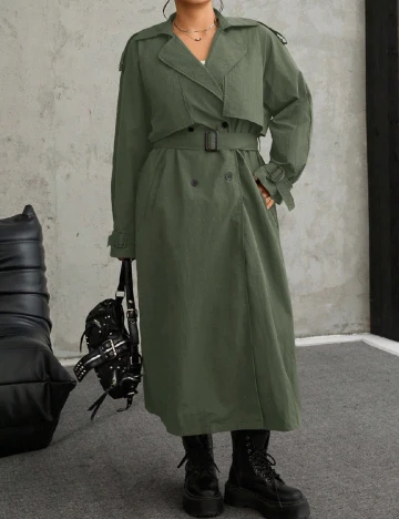 Trench SHEIN CURVE, verde